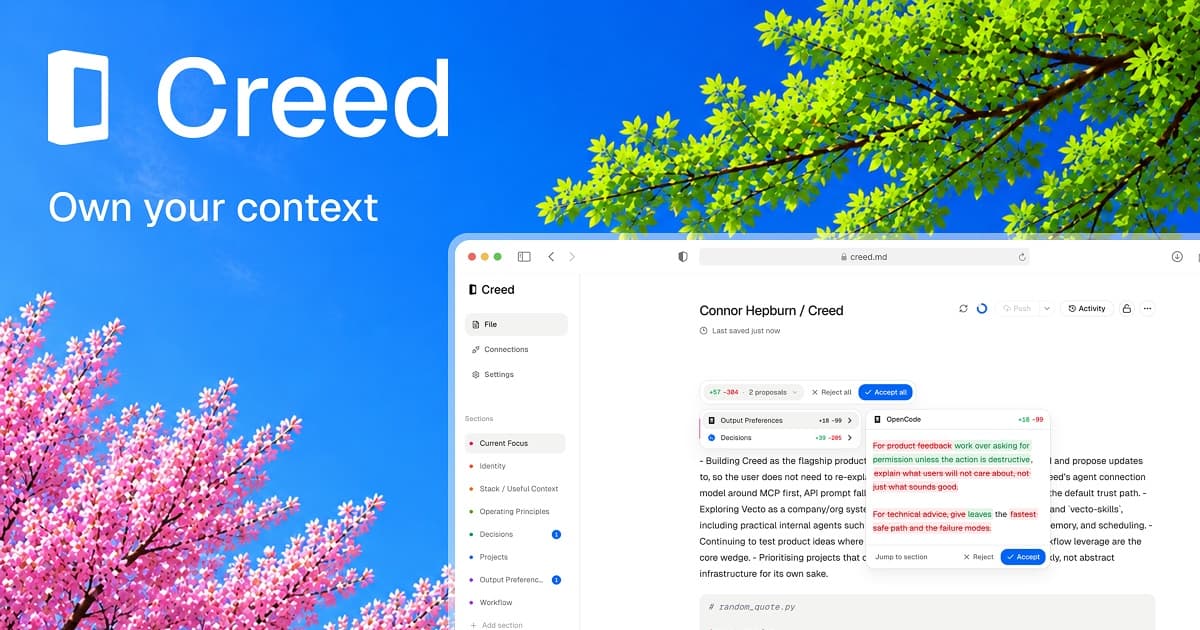 Creed — Own your context